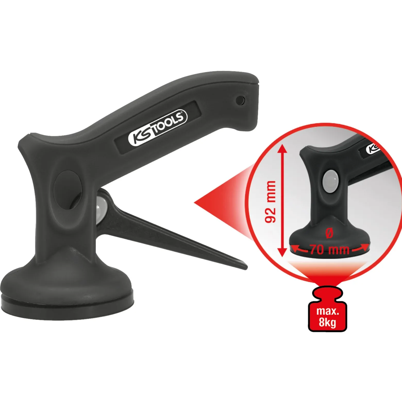 KS TOOLS Einhand-Mini-Saugheber 8kg Ø 70 mm - 140.1015