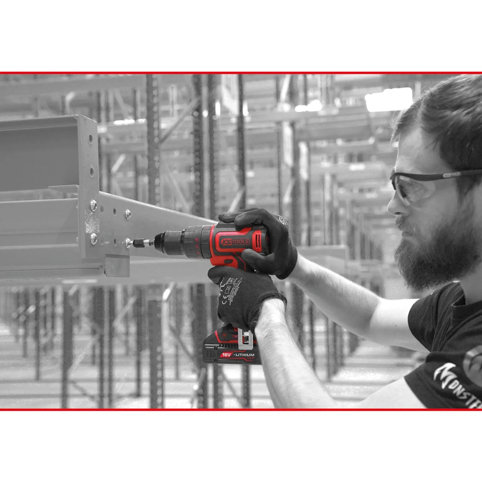 KS TOOLS eMONSTER Brushless-Akku-Schlag-Bohr-Schrauber-Satz 4tlg. - 515.6300