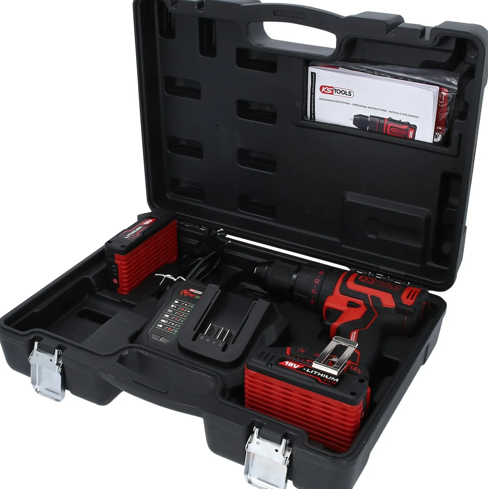 KS TOOLS eMONSTER Brushless-Akku-Schlag-Bohr-Schrauber-Satz 4tlg. - 515.6300