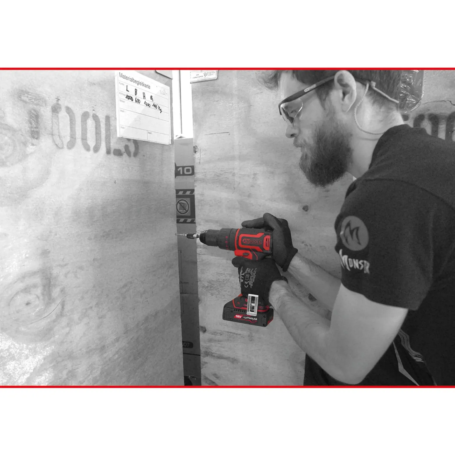 KS TOOLS eMONSTER Brushless-Akku-Schlag-Bohr-Schrauber-Satz 4tlg. - 515.6300