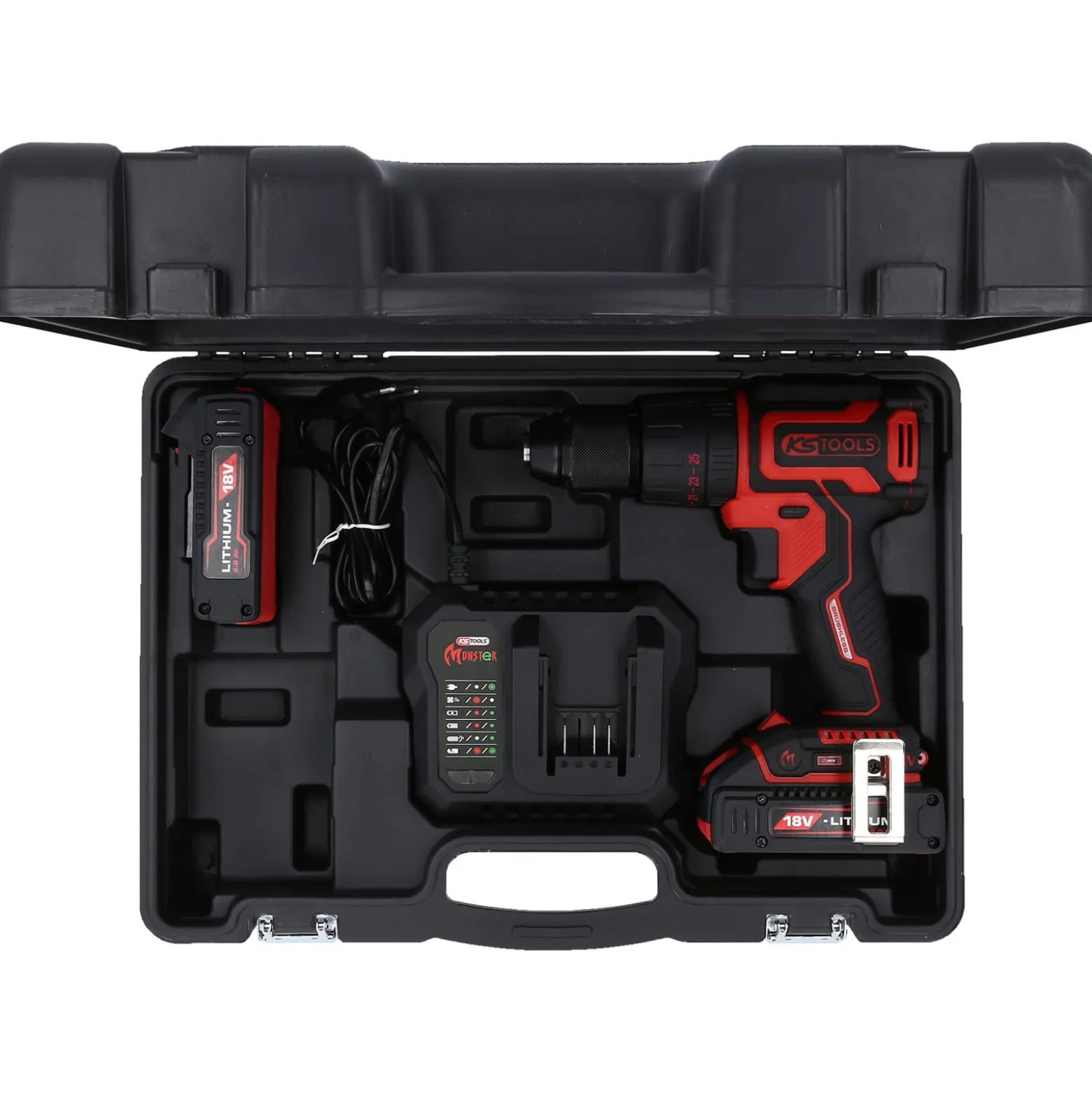 KS TOOLS eMONSTER Brushless-Akku-Schlag-Bohr-Schrauber-Satz 4tlg. - 515.6300