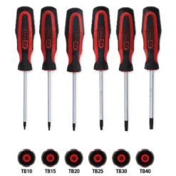 KS TOOLS ERGOTORQUEplus Schraubendreher-Satz 6tlg. Torx mit Bohrung - 159.0040