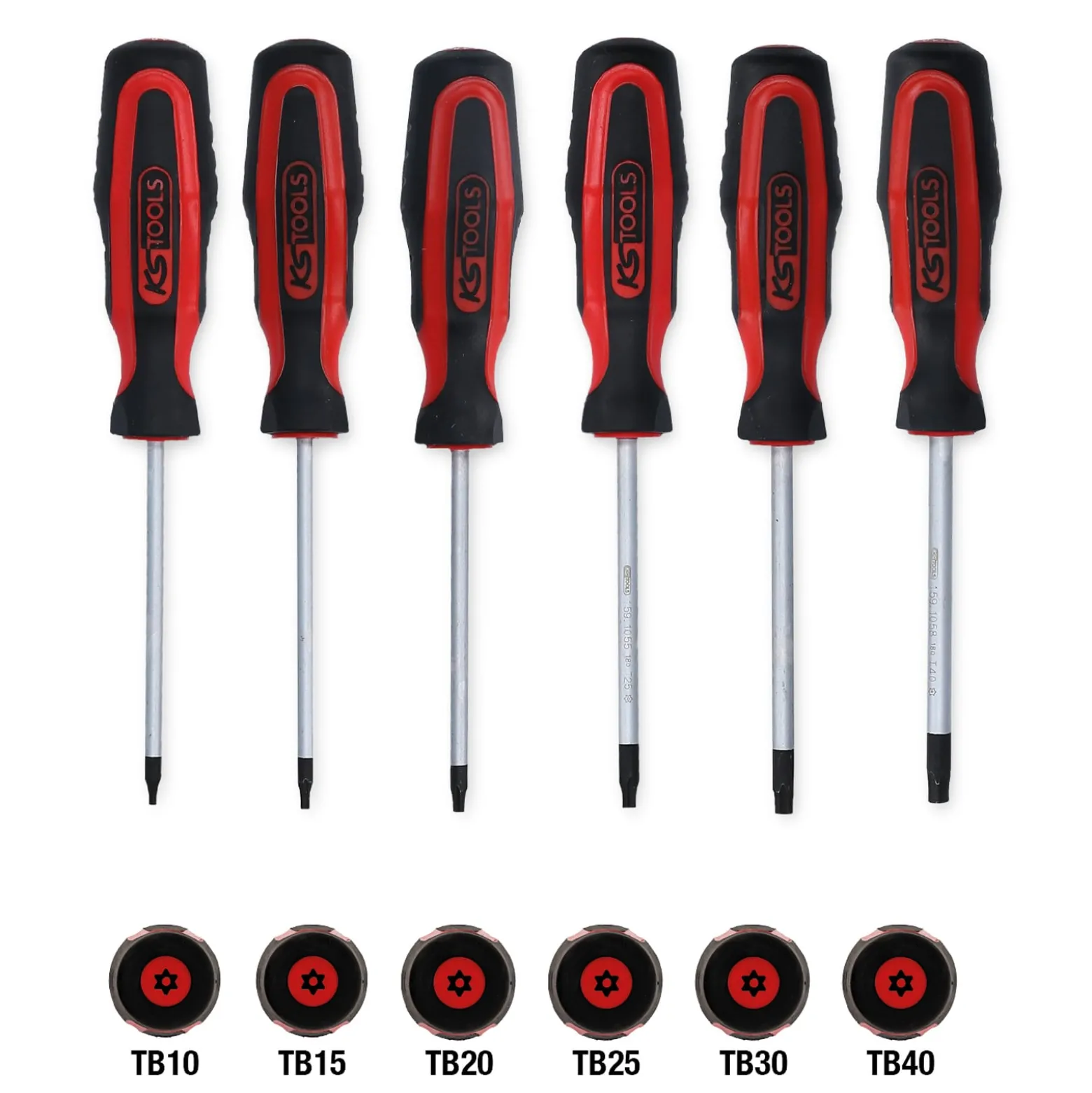 KS TOOLS ERGOTORQUEplus Schraubendreher-Satz 6tlg. Torx mit Bohrung - 159.0040