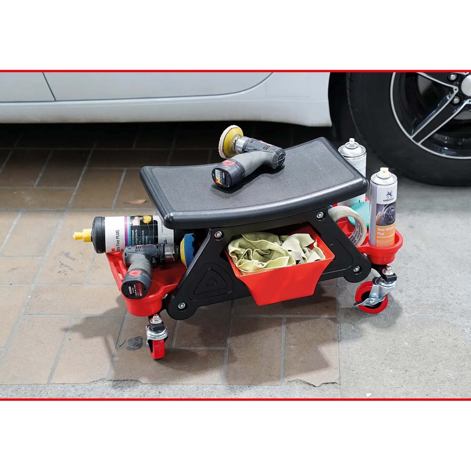 KS TOOLS Fahrbarer Hocker L 650 x H 350 mm - 500.8013