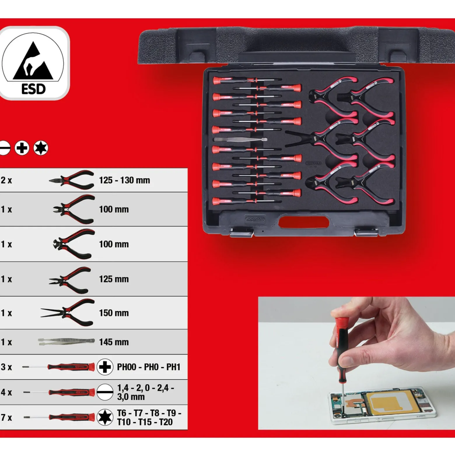KS TOOLS Feinmechanik-Werkzeug-Satz 21tlg. - 500.7190