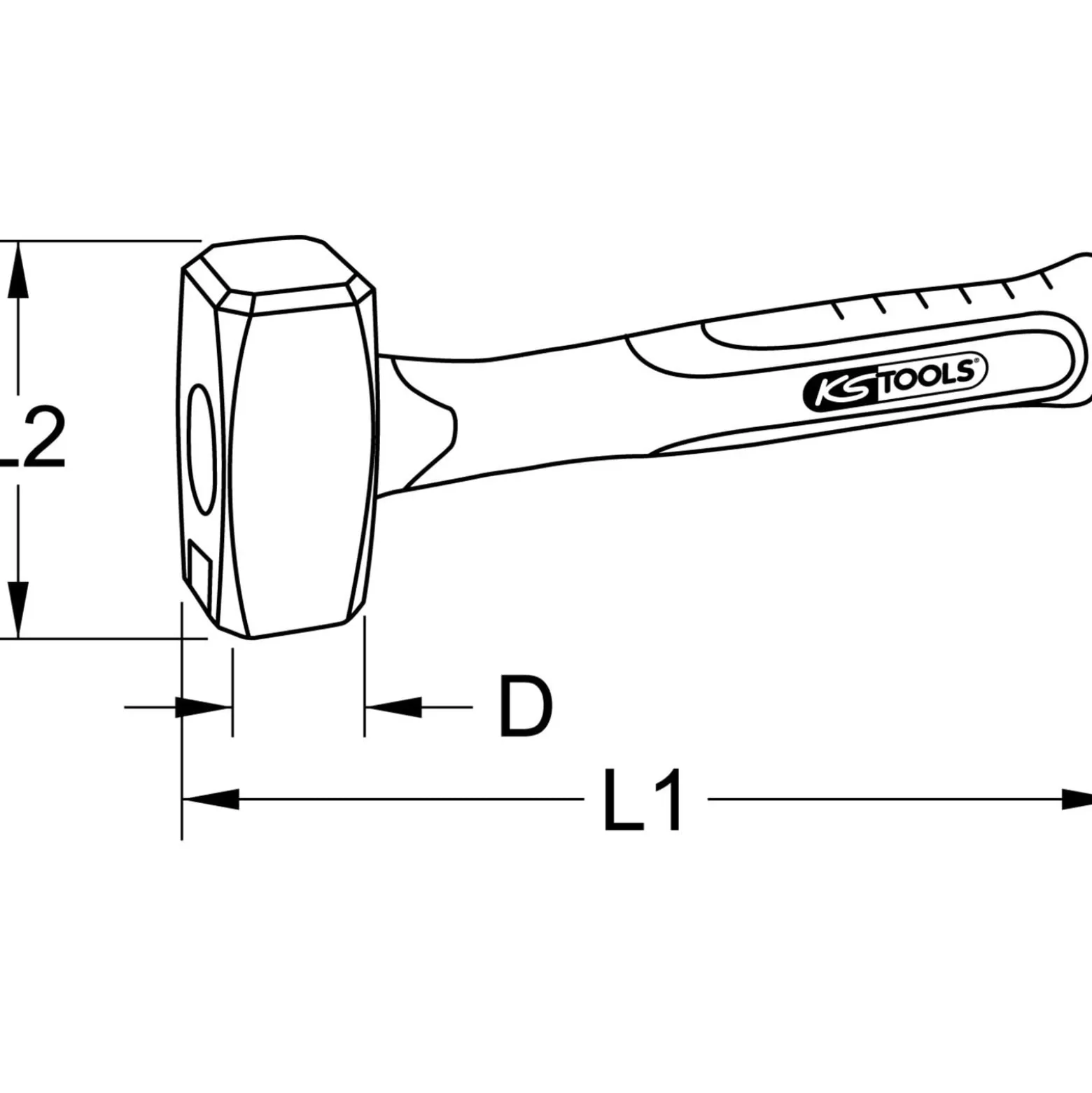 KS TOOLS Fäustel mit Fiberglasstiel 1000g - 142.5101