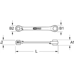 KS TOOLS GEARplus Mini-Bit-Umschalt-Ratschenringschlüssel 1/4" x 10 mm - 503.4678