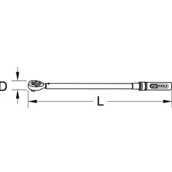 KS TOOLS 3/4" Industrie Drehmomentschlüssel,umschaltbar 200 - 1.000 Nm - 516.5159