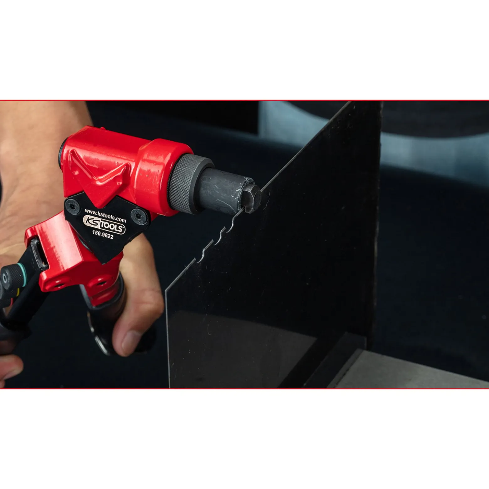 KS TOOLS 3 in 1 Handnietzangen-Satz, drehbar, 12-tlg. - 150.9820