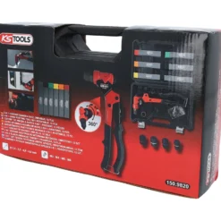 KS TOOLS 3 in 1 Handnietzangen-Satz, drehbar, 12-tlg. - 150.9820
