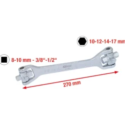KS TOOLS 8 in 1 Öldienst-Schlüssel 270 mm - 150.9302