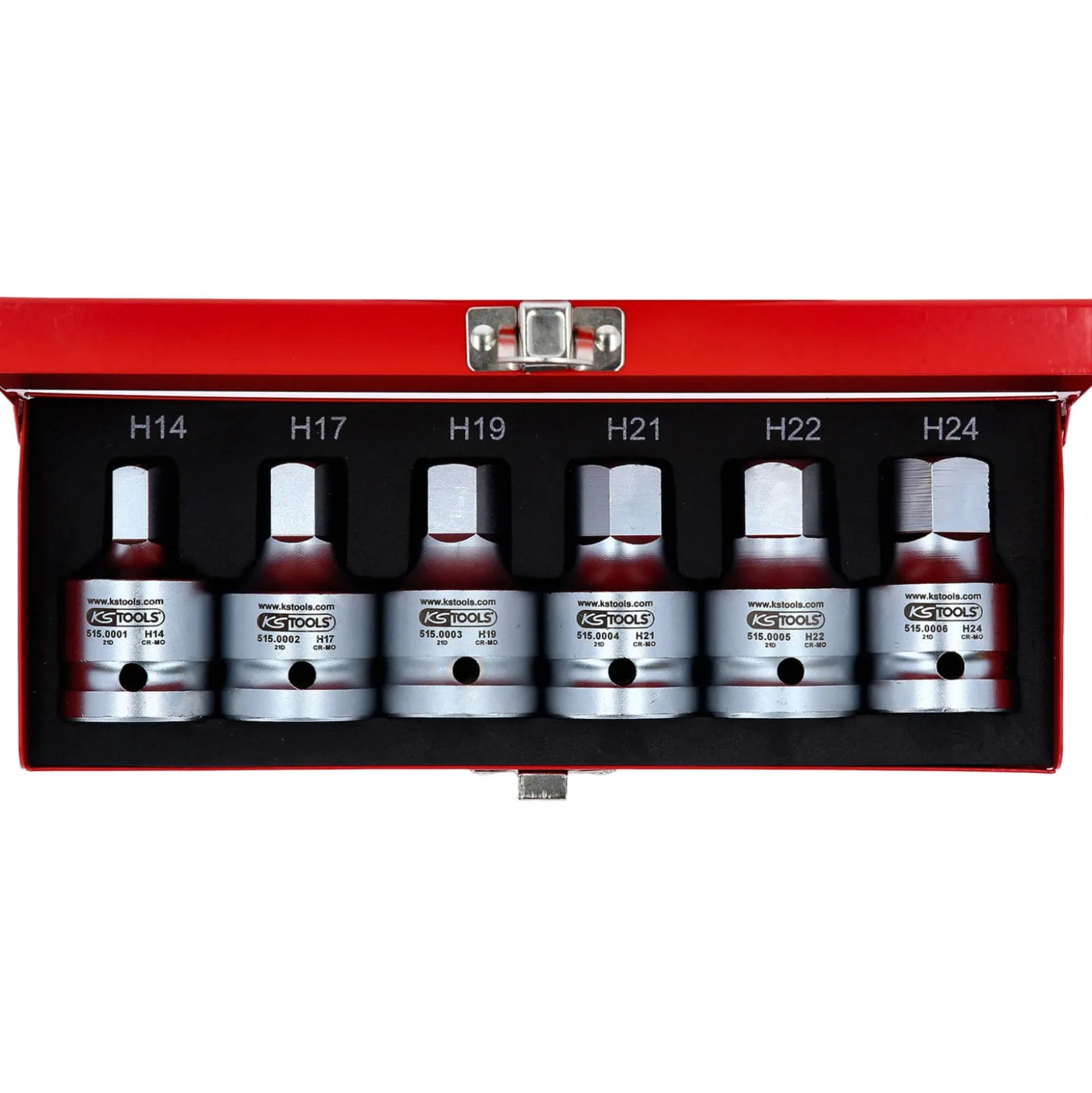 KS TOOLS 3/4" Kraft-Bit-Stecknuss-Satz 6tlg. 14-24 mm - 515.0000