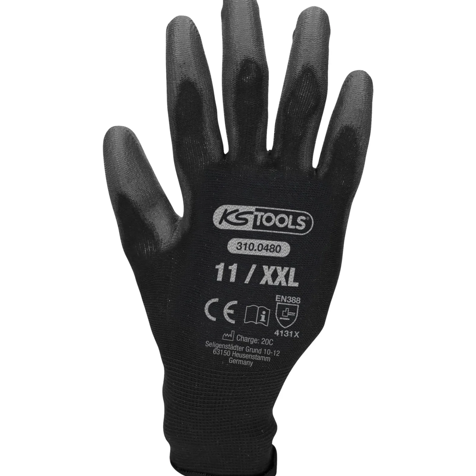 KS TOOLS Mikro-Feinstrickhandschuhe-schwarz 11 12 Paar - 310.0480