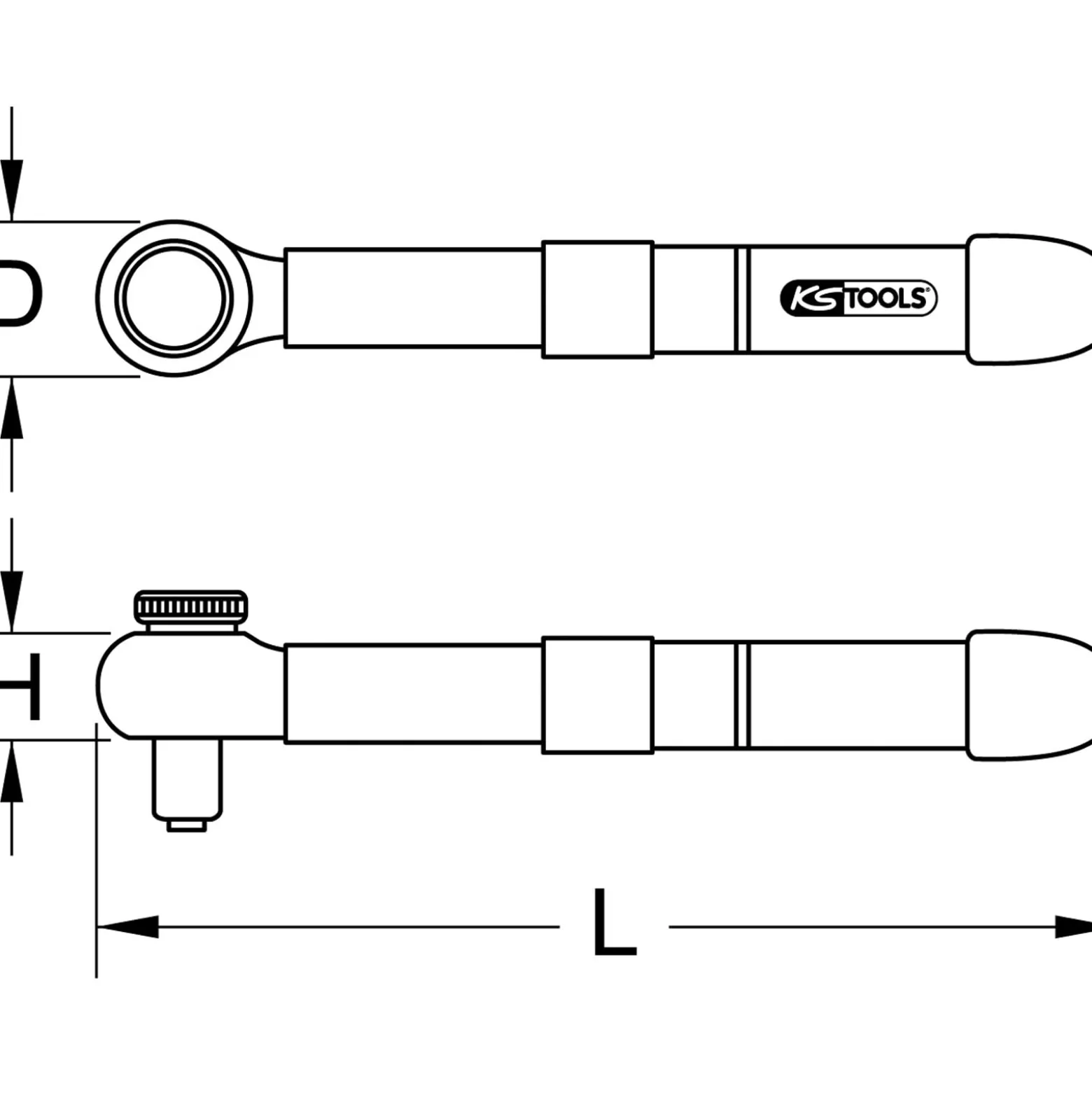 KS TOOLS 1/4" Mini Drehmomentschlüssel mit Schutzisolierung und Umschalt-Ratschenkopf 2 - 10 Nm - 117.1400