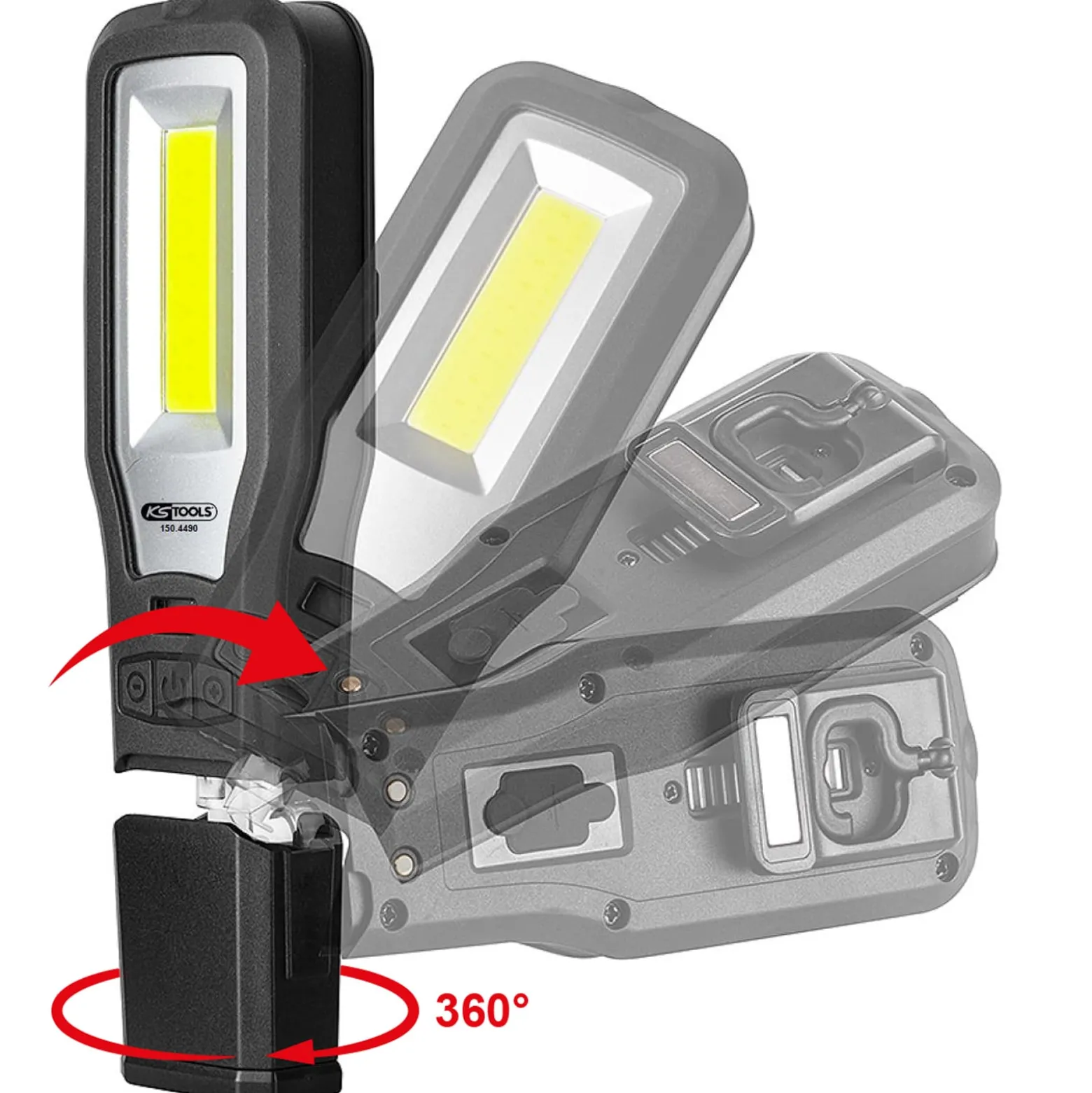 KS TOOLS Mobile Werkstatt-Handlampe knickbar 550 Lumen - 150.4490