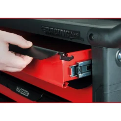 KS TOOLS Racingline schwarz/rot Werkstattwagen mit 7 Schubladen und 215 Premium-Werkzeugen - 826.7215