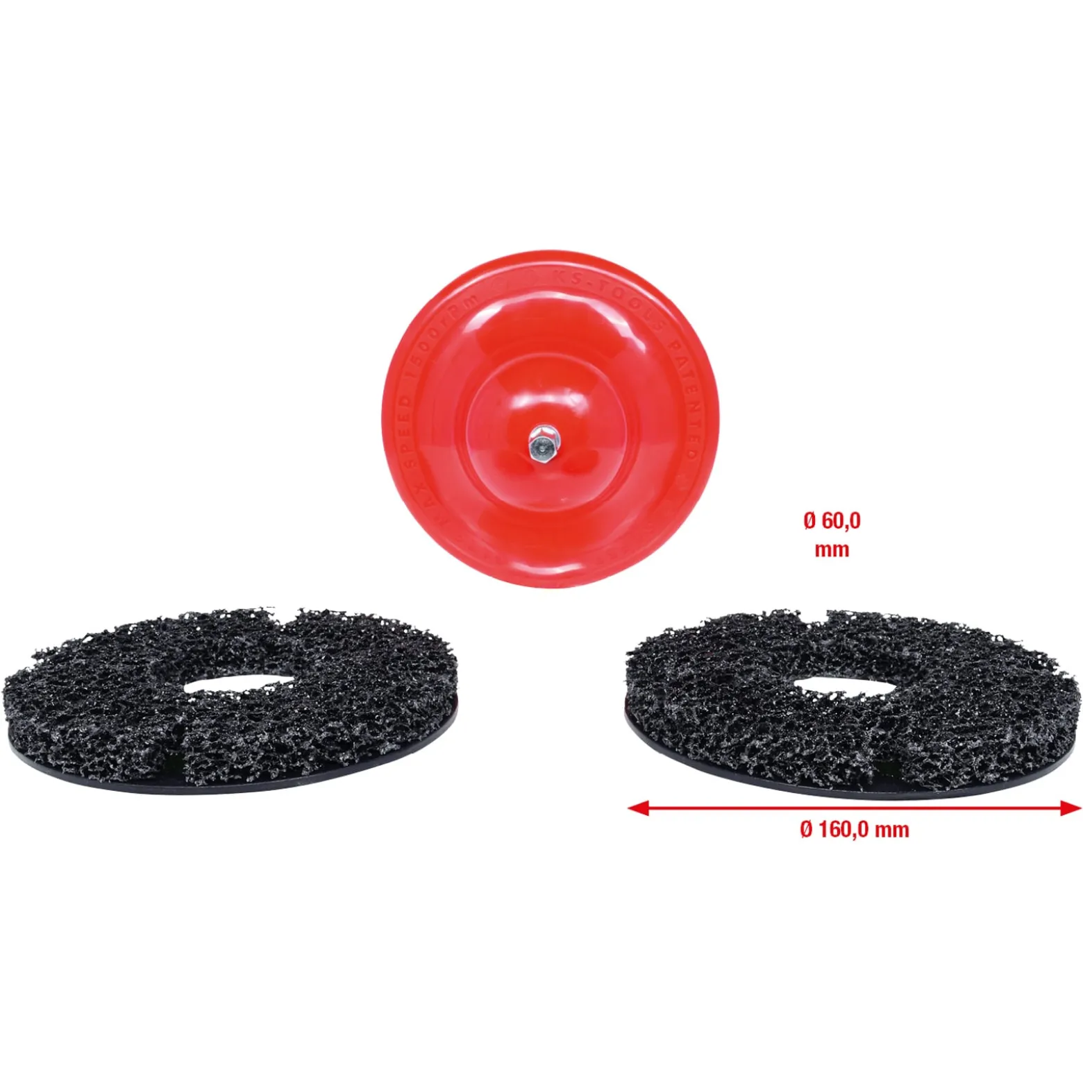 KS TOOLS Radnabenschleifer-Satz Ø 160 mm Innen-Ø 60 mm 4tlg. - 100.4070