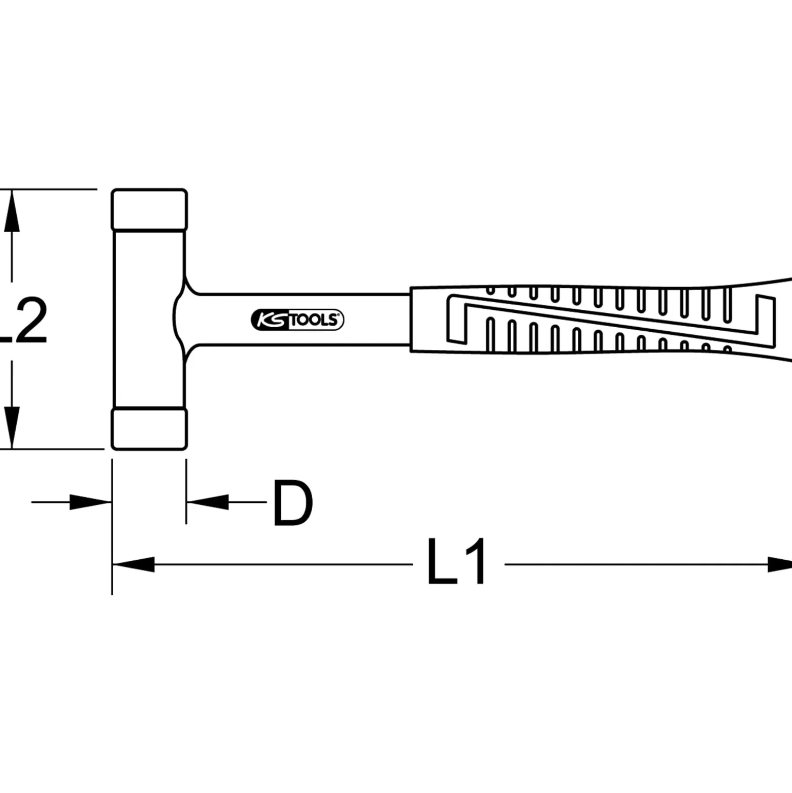 KS TOOLS Rückschlagfreier Schonhammer 1110g - 140.5275