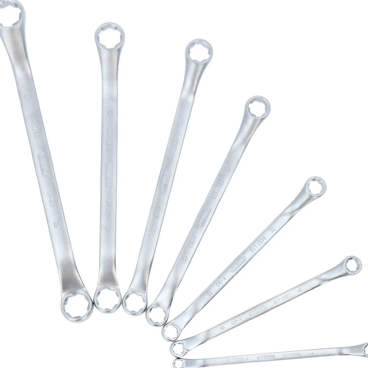 KS TOOLS RESCUEpower Doppel-Ringschlüssel-Satz gekröpft 7tlg. 6-19 mm - 517.1555