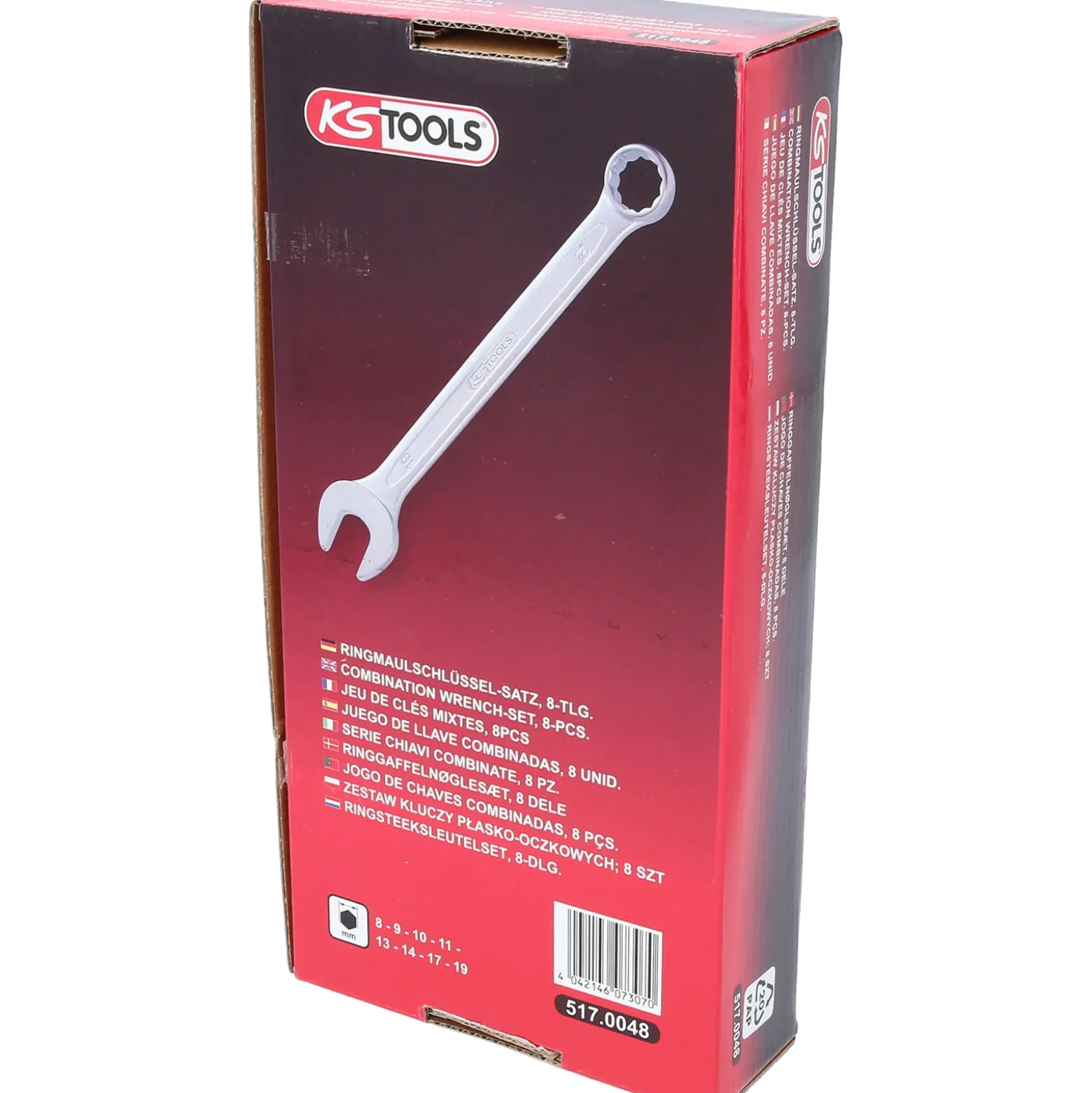 KS TOOLS Ringmaulschlüssel-Satz abgewinkelt 8tlg. 8-19 mm - 517.0048