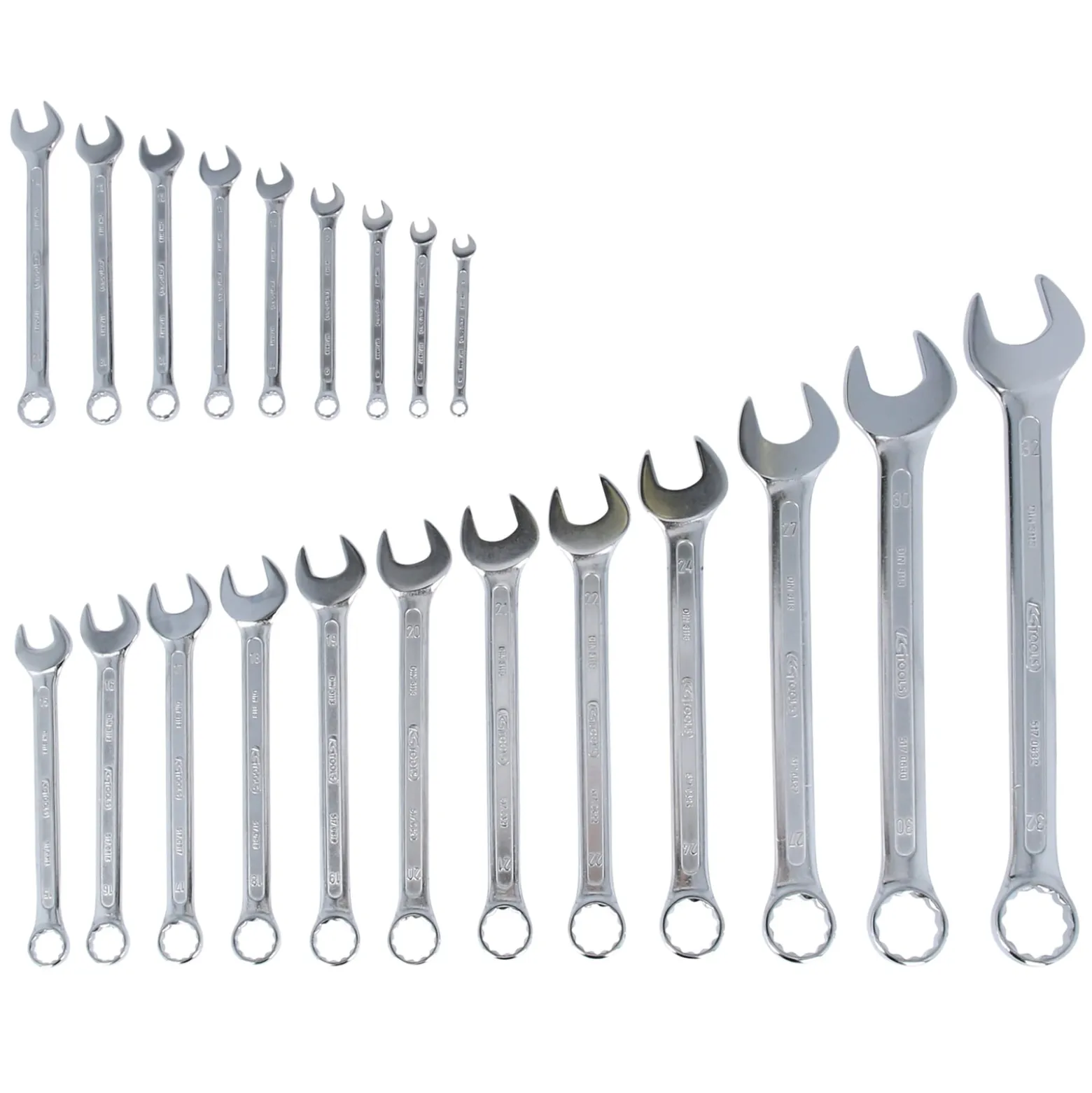 KS TOOLS Ringmaulschlüssel-Satz abgewinkelt 21tlg. 6 - 32 mm + GRATIS Besteck-Set 3tlg.