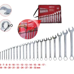 KS TOOLS Ringmaulschlüssel-Satz abgewinkelt 21tlg. 6 - 32 mm + GRATIS Besteck-Set 3tlg.