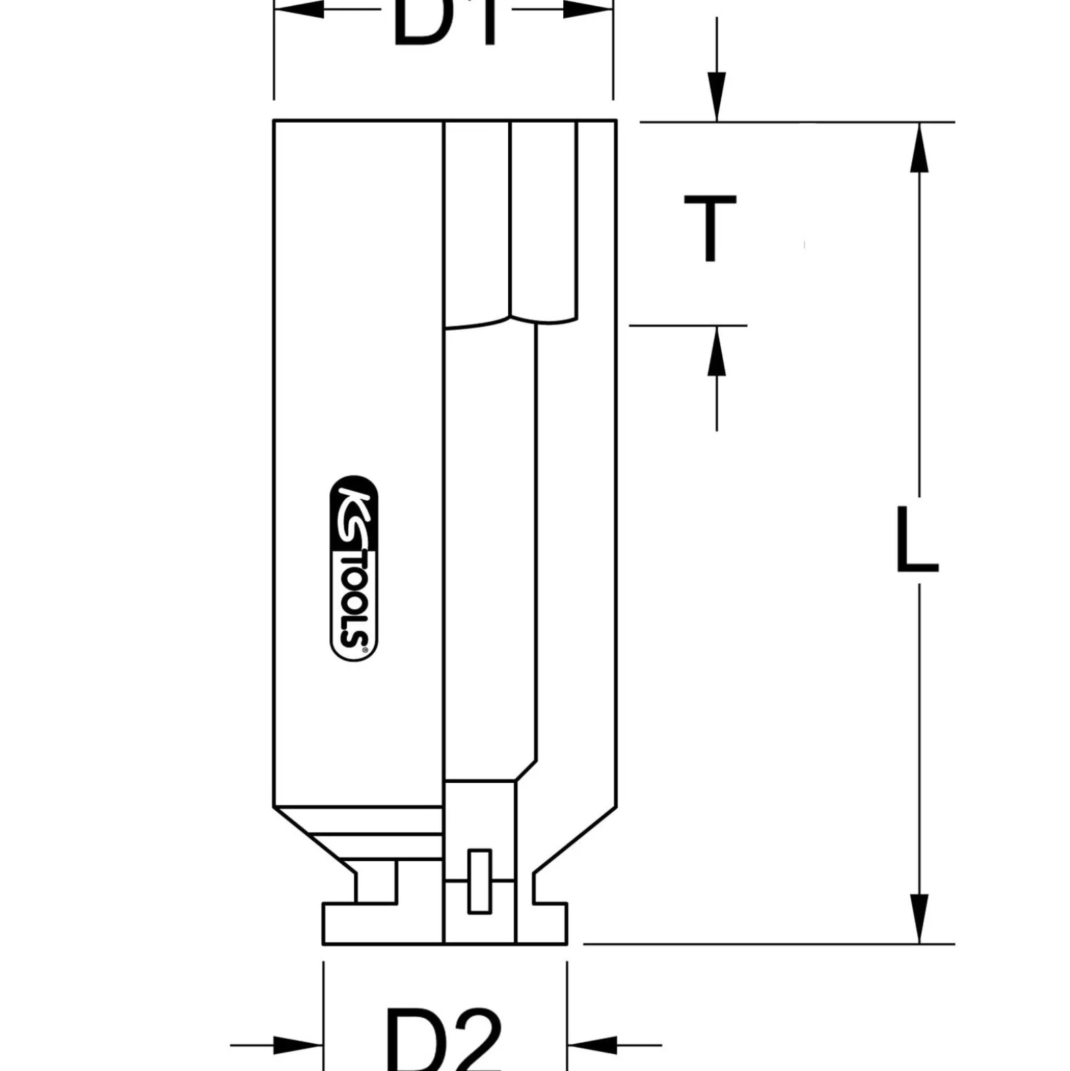 KS TOOLS 1/2" Sechskant-Kraft-Stecknuss lang 22 mm - 515.1122
