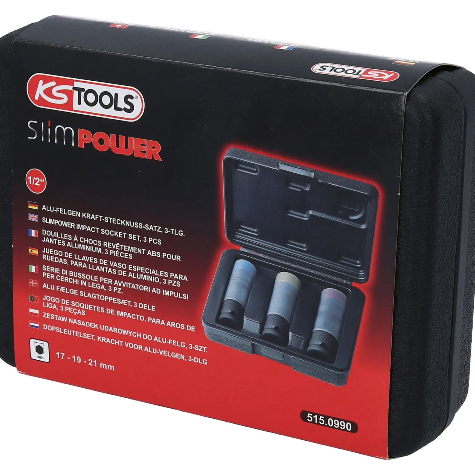 KS TOOLS SlimPOWER Impact-Stecknuss-Satz 3tlg. 1/2" - 515.0990