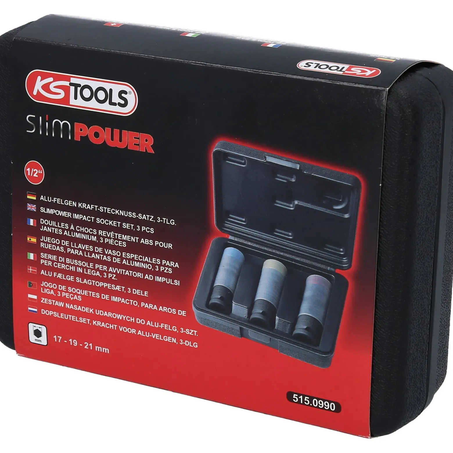 KS TOOLS SlimPOWER Impact-Stecknuss-Satz 3tlg. 1/2" - 515.0990