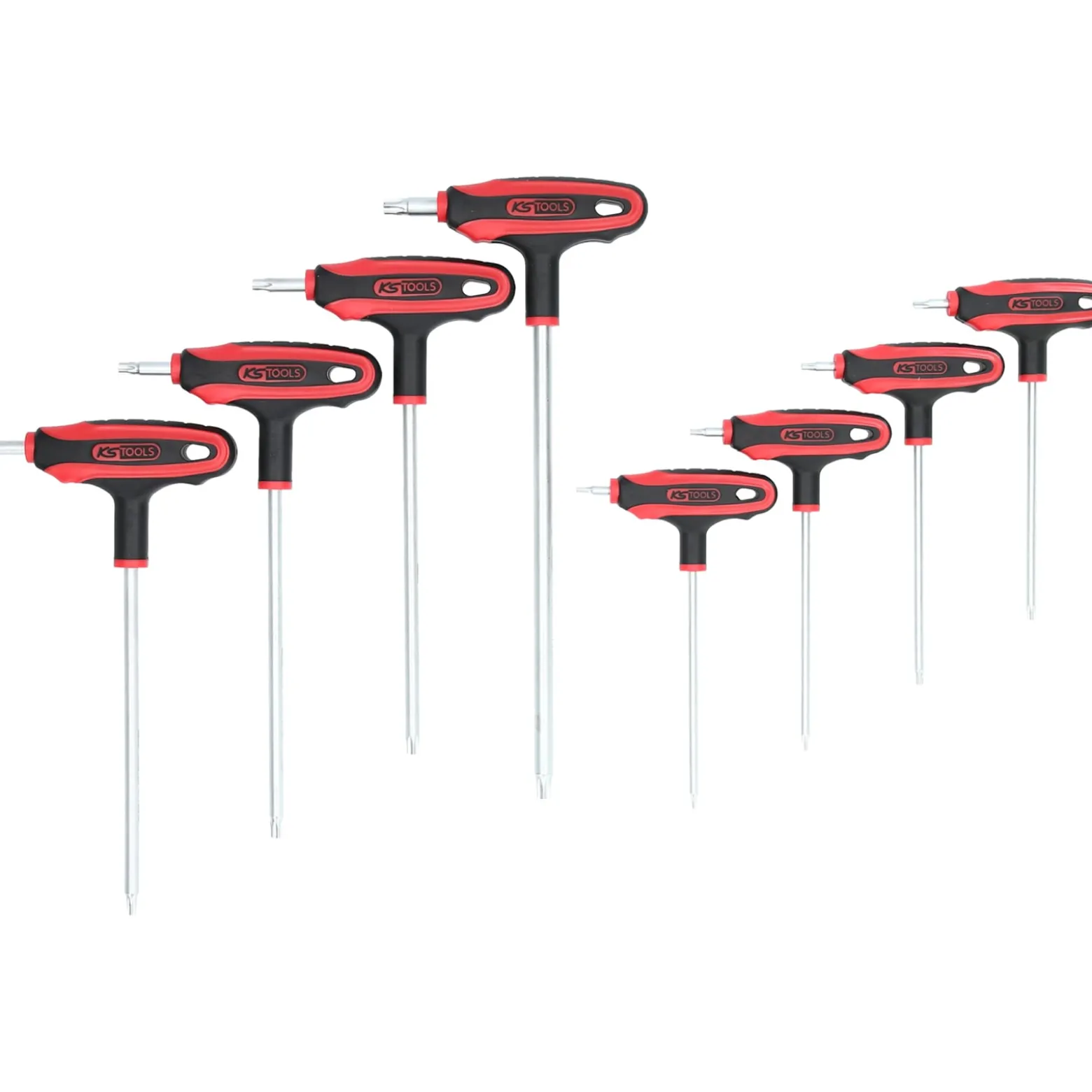 KS TOOLS T-Griff-Torx-Winkelstiftschlüssel-Satz 8tlg.Bohrung - 151.8165