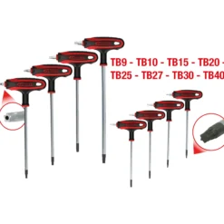 KS TOOLS T-Griff-Torx-Winkelstiftschlüssel-Satz 8tlg.Bohrung - 151.8165