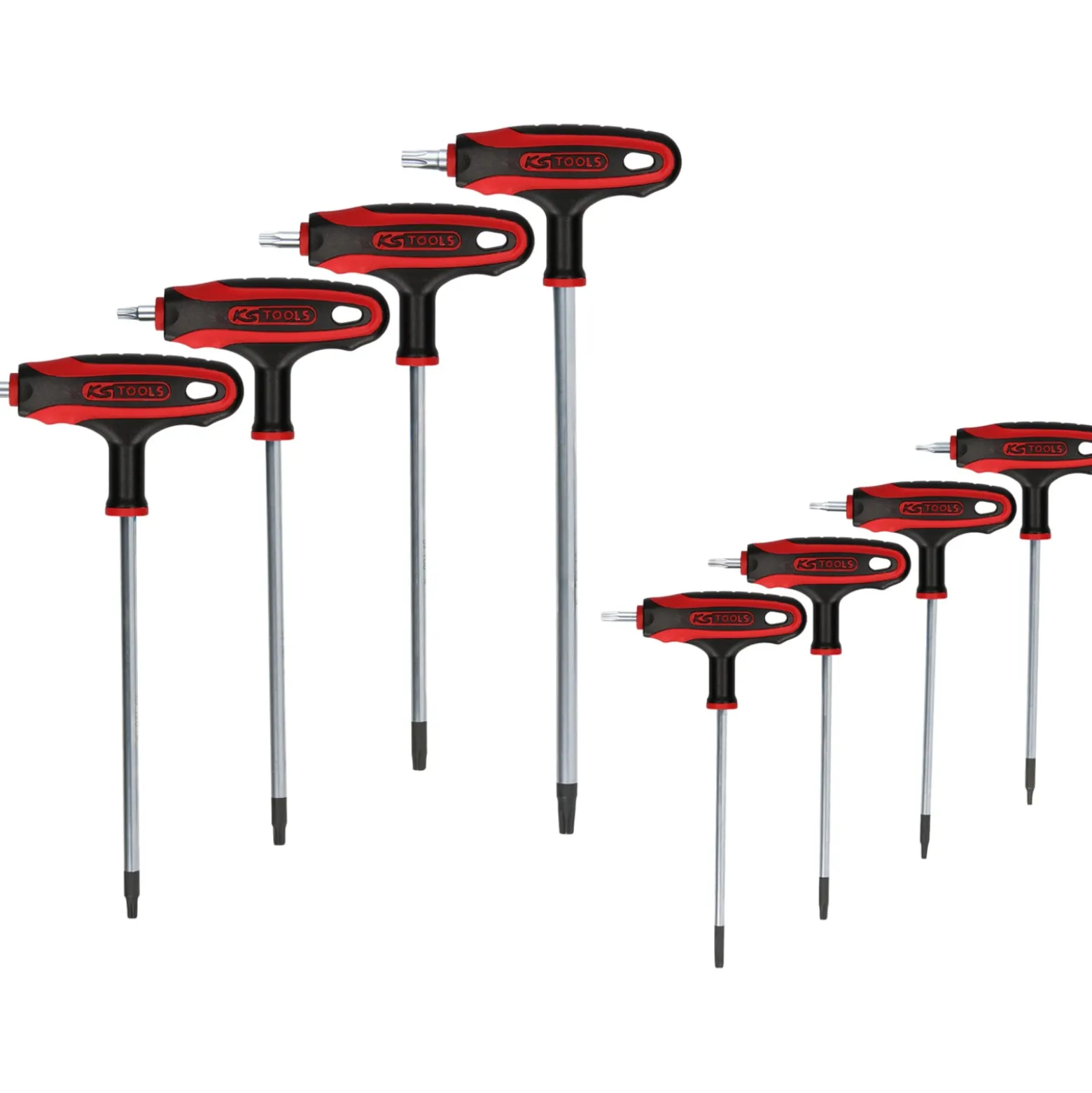 KS TOOLS T-Griff-Torx-Winkelstiftschlüssel-Satz 8tlg.Bohrung - 151.8165