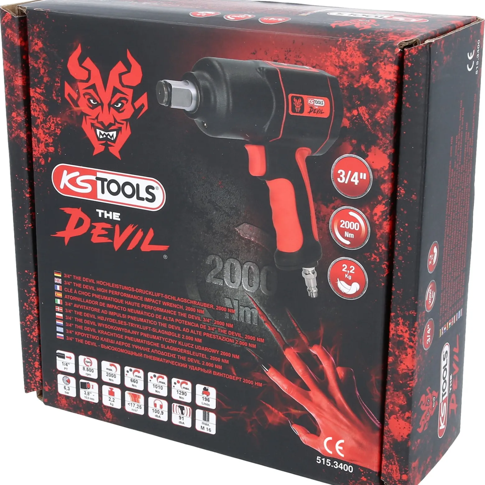KS TOOLS 3/4" The Devil Hochleistungs-Druckluft-Schlagschrauber 2.000 Nm - 515.3400