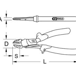 KS TOOLS ULTIMATEplus Kraft-Seitenschneider 210 mm - 119.2025