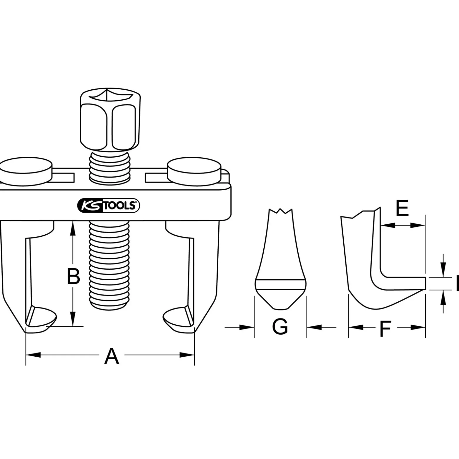 KS TOOLS Universal Scheibenwischarm-Abzieher 2-armig - 700.1185