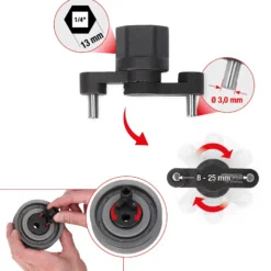 KS TOOLS 1/4" Universal-Zapfenschlüssel für Zahnriemen-Spannrolle verstellbar - 150.3046