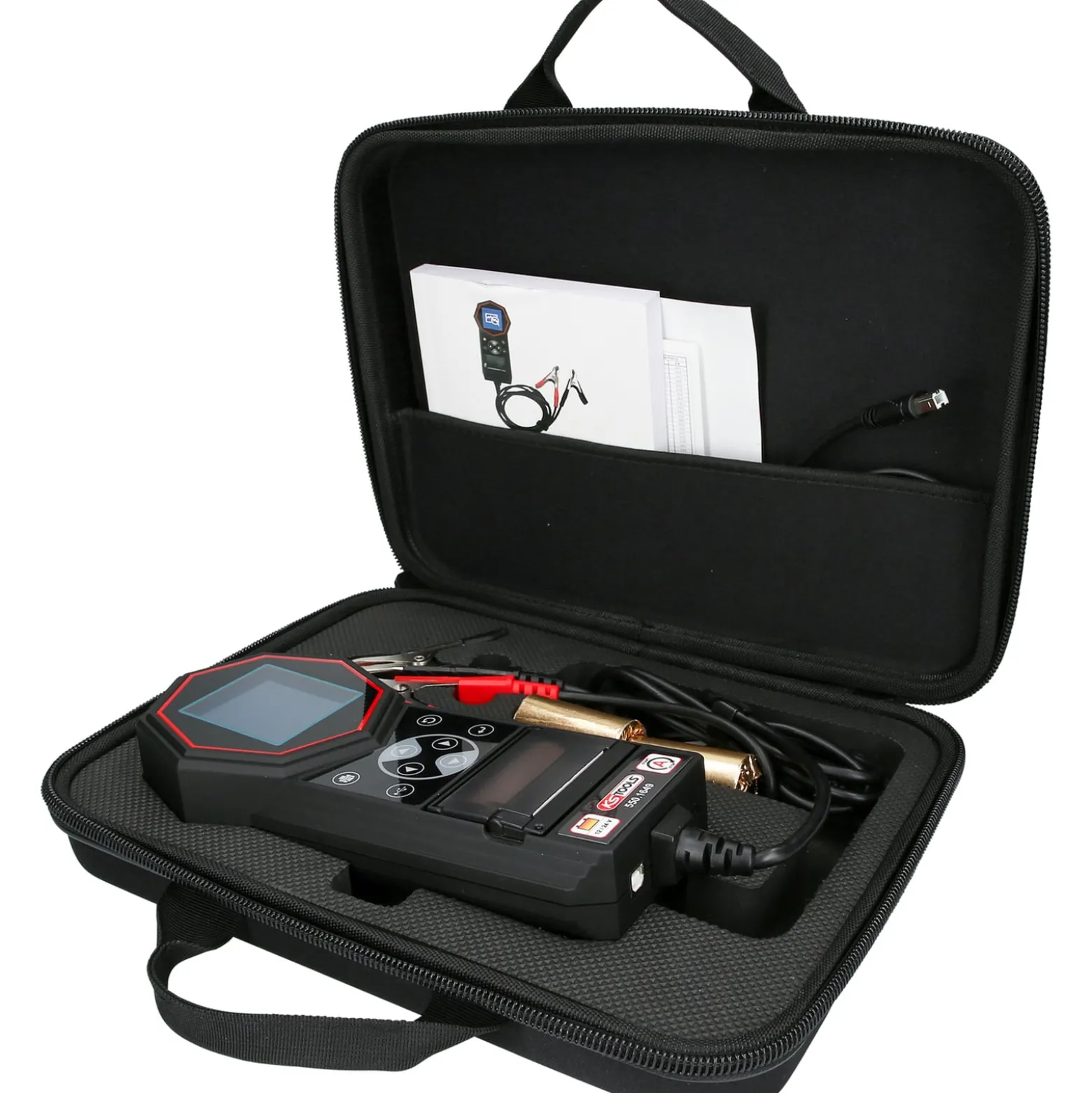 KS TOOLS 12V / 24V Digital-Batterie- und Ladesystemtester mit integriertem Drucker - 550.1649
