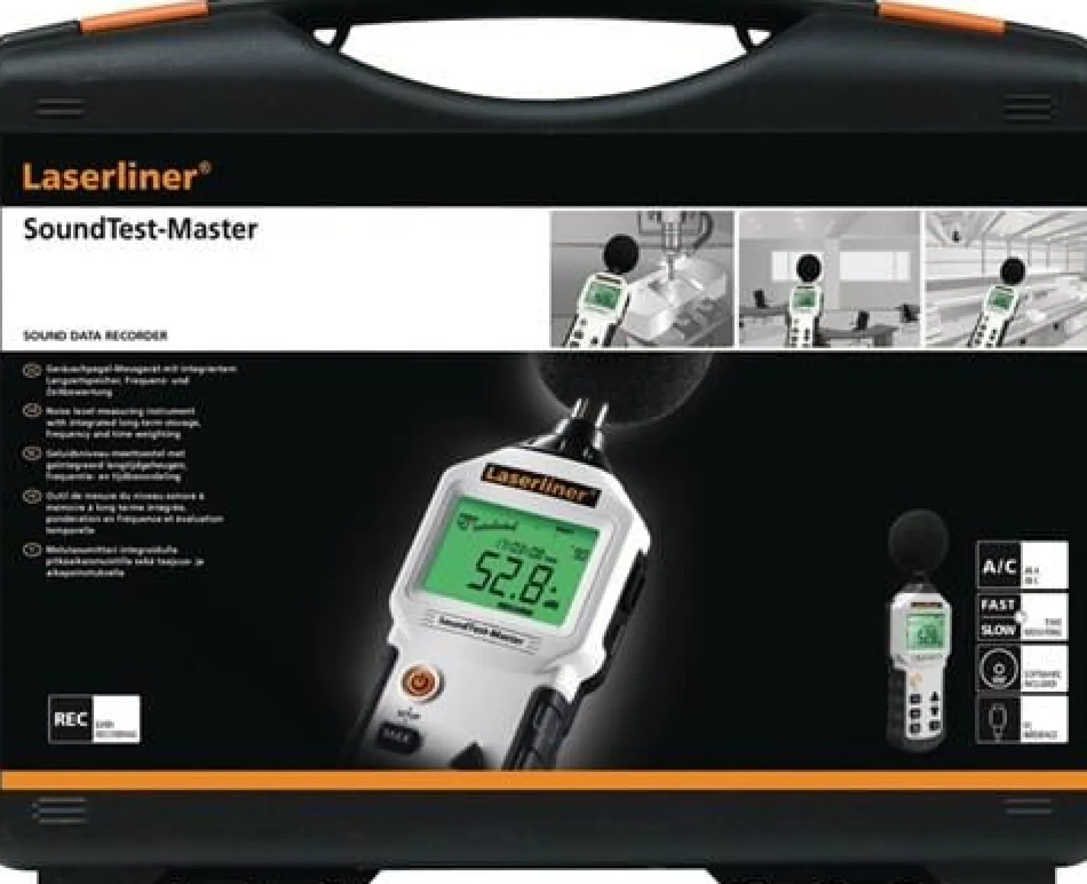 LaserlineR Geräuschpegel-Messgerät SoundTest Master mit intergriertem Langzeitspeicher - 082.070A