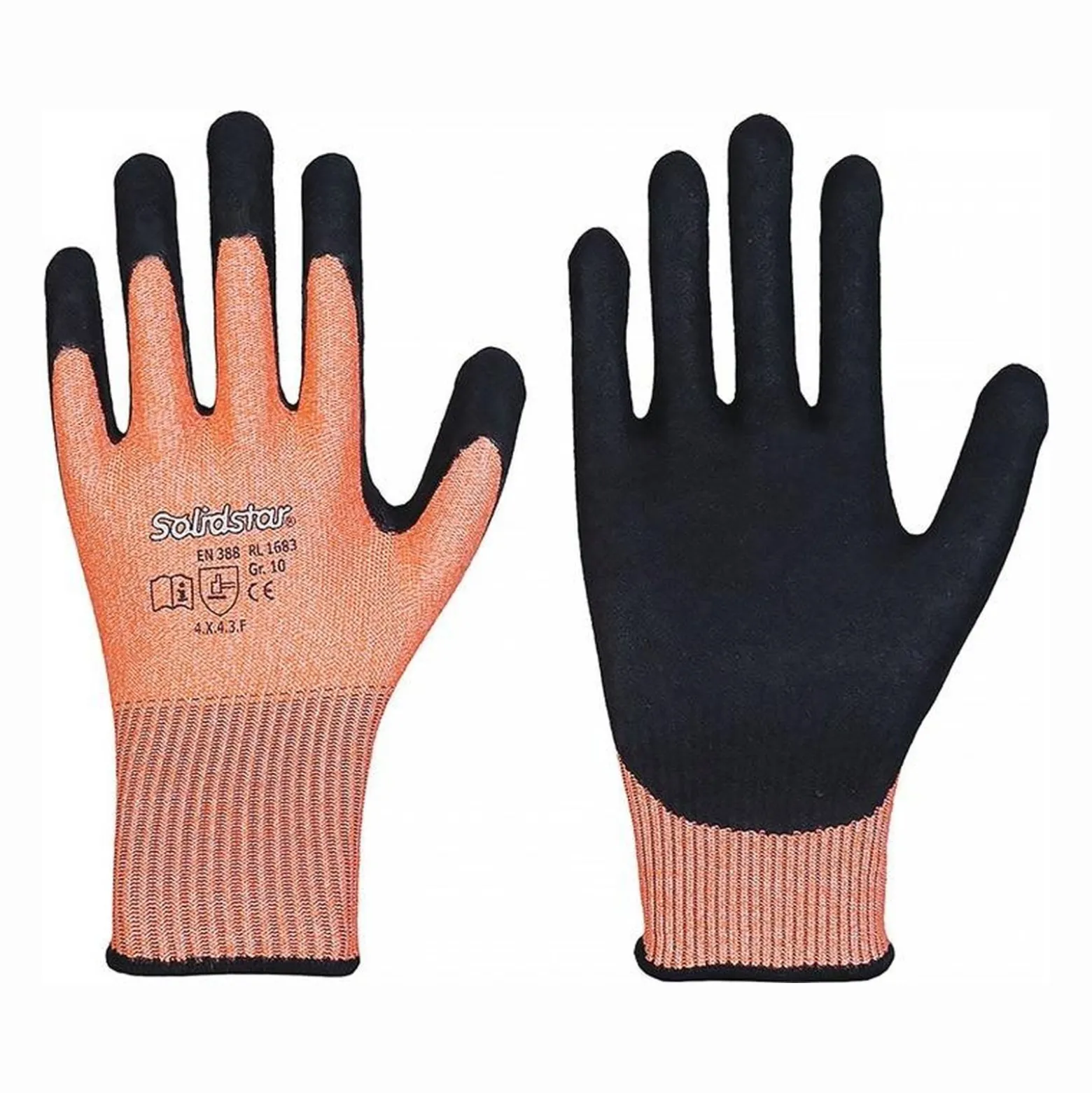 LEIPOLD Schnittschutzhandschuhe Solidstar 1683 orange / schwarz Gr. 10 - 1683-3