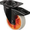 Lenkrolle D.100mm Trgf.100kg m.Festst.Gum.104x80mm hellgrau BS ROLLEN