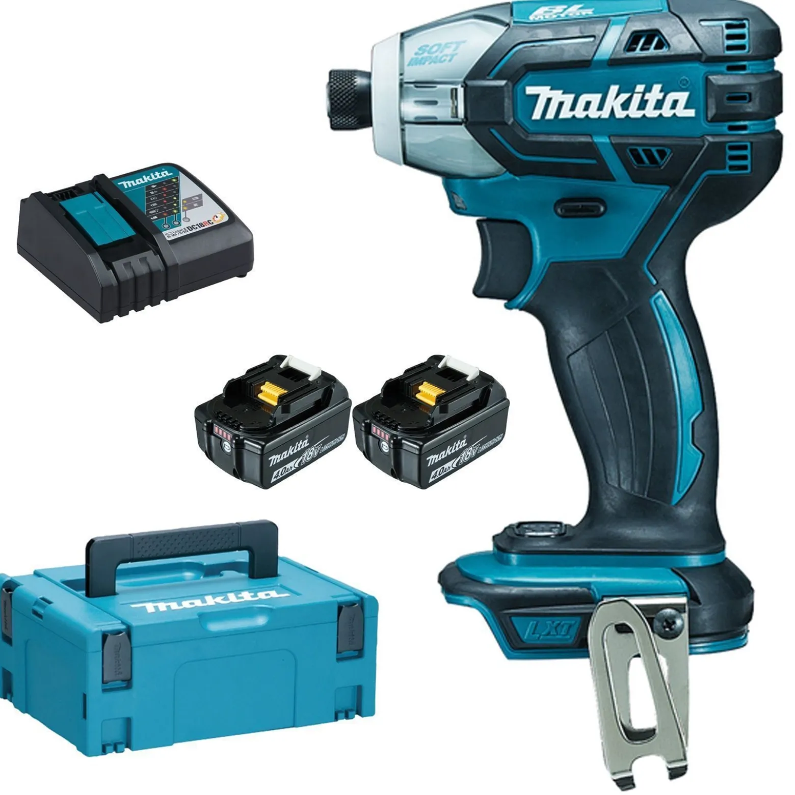 Makita DTS141RTJ Akku-Impulsschrauber 18 V / 2x 5,0 Ah Akku + Ladegerät im Makpac