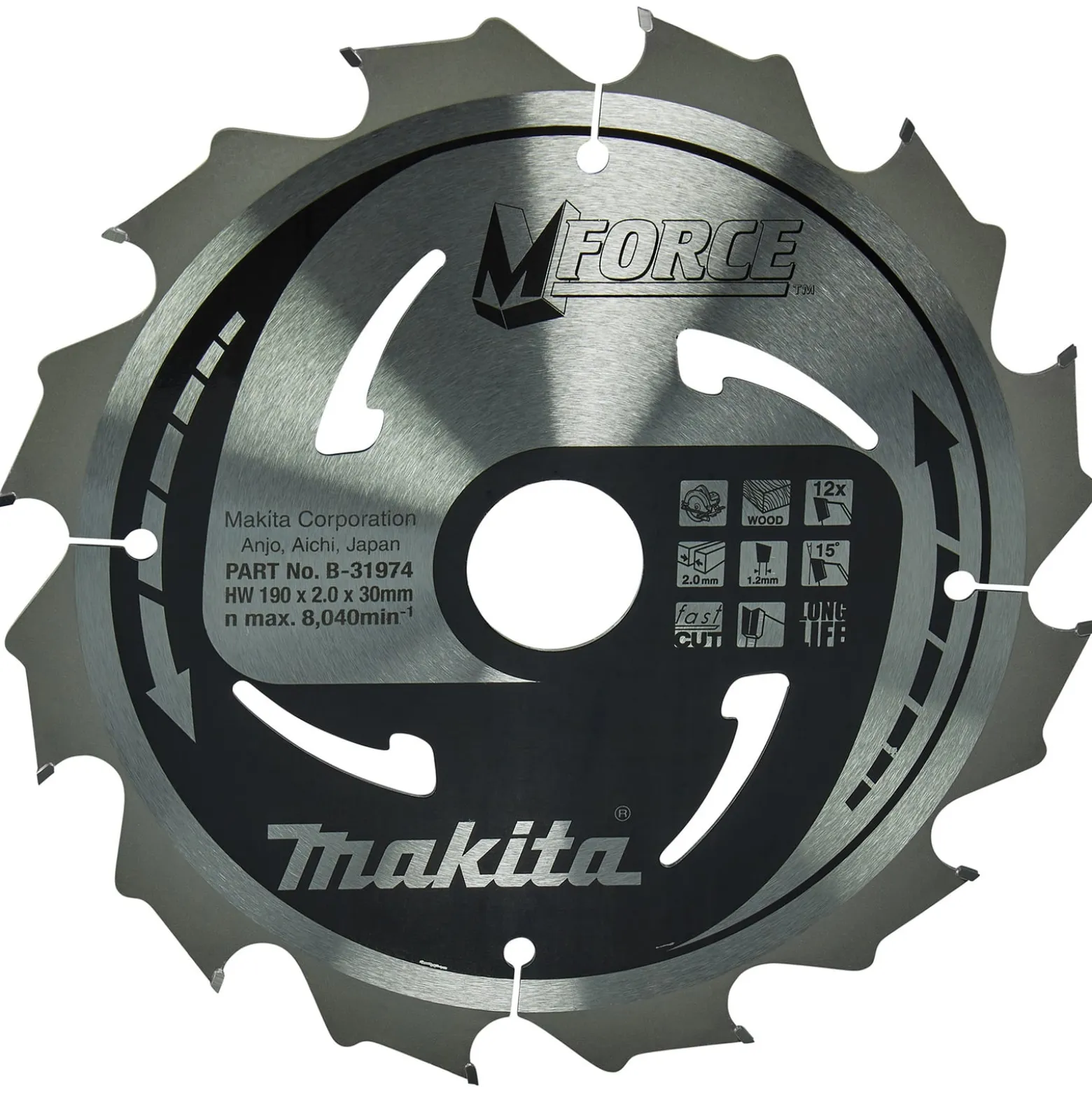 Makita M-FORCE Sägeblatt 190x30x12Z - B-31974