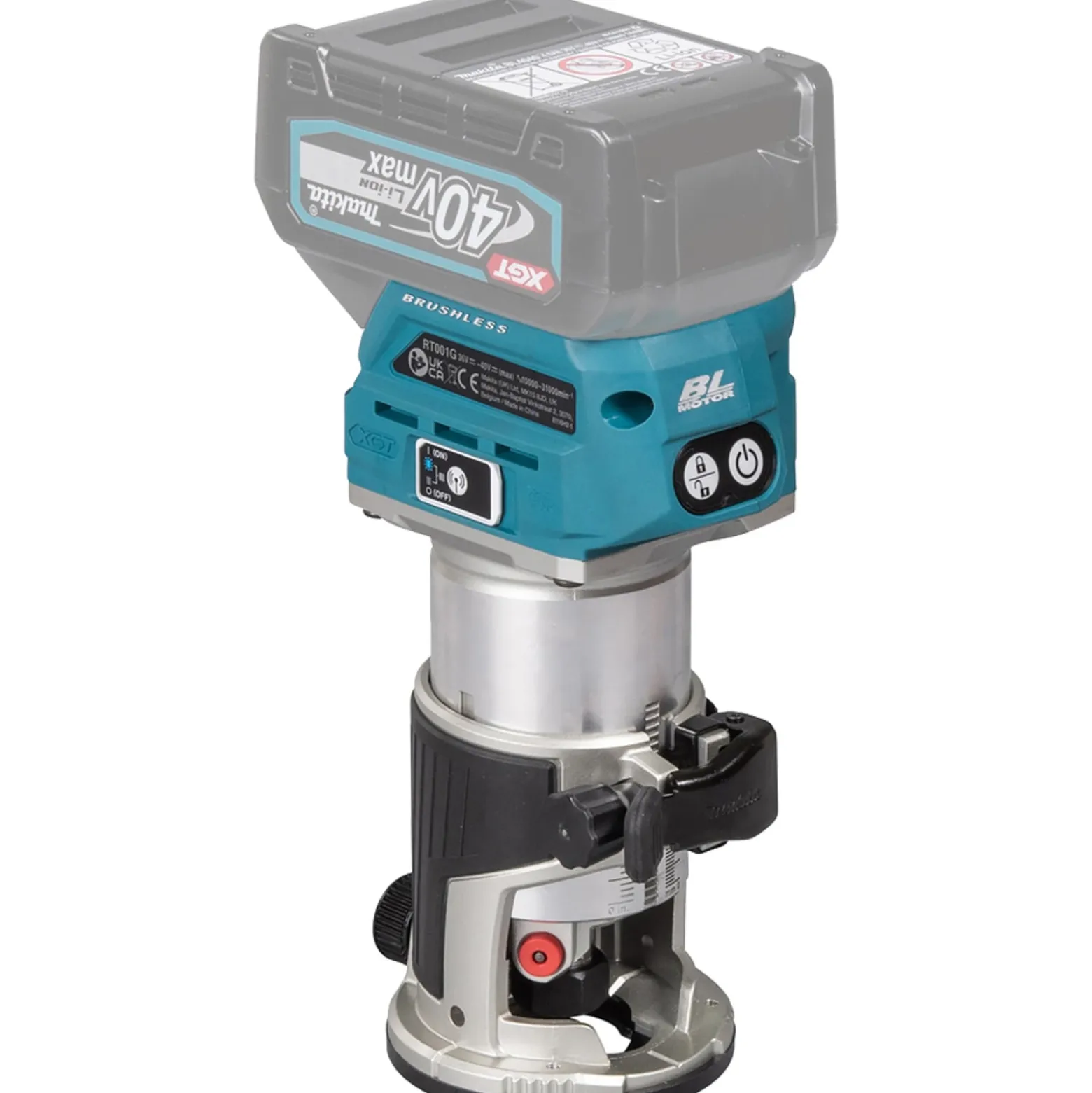 Makita RT001GM205 Akku-Multifunktionsfräse 40V max. inkl. Zubehör / 2x 4,0 Ah Akku + Ladegerät im MAKPAC