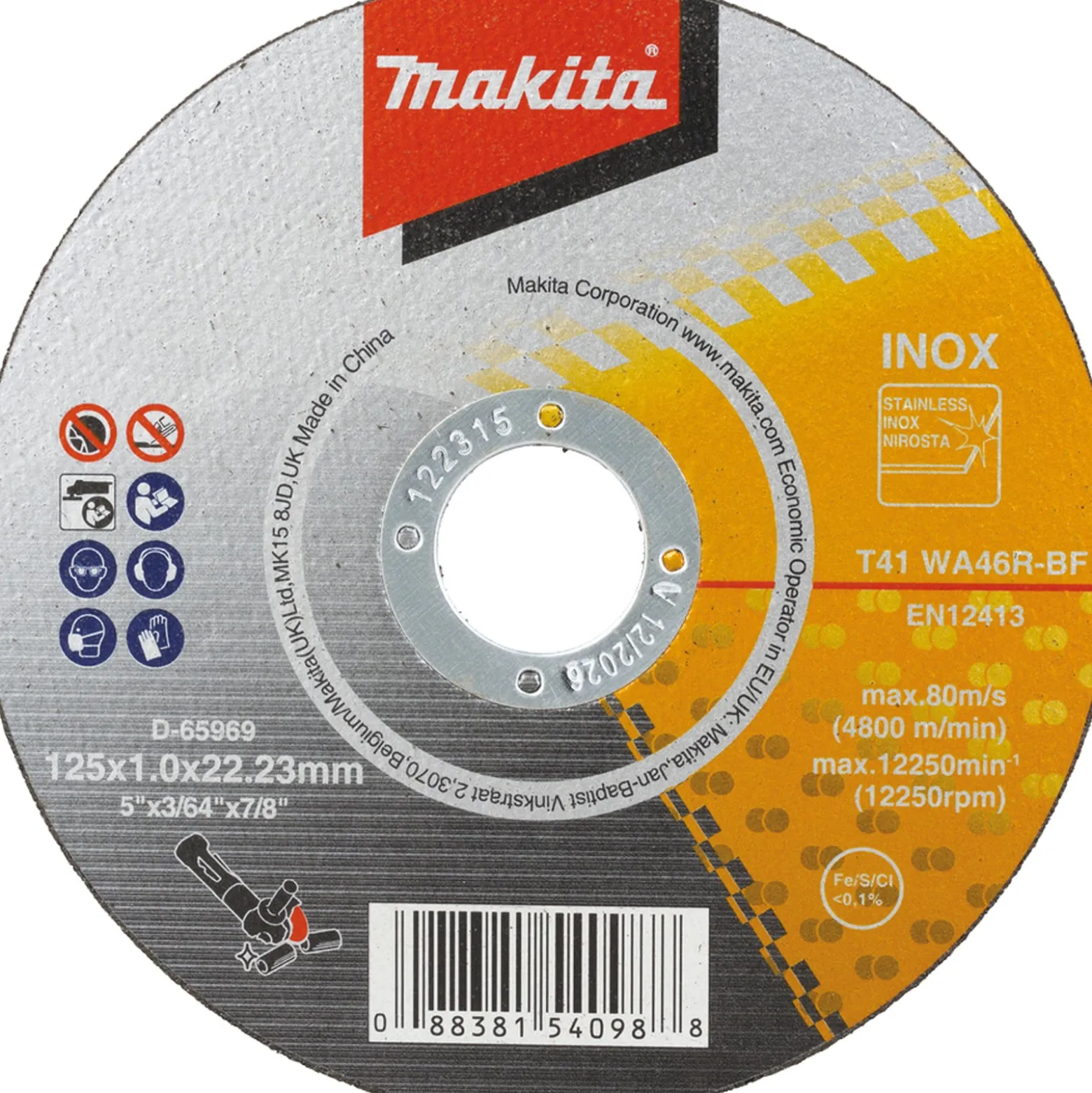 Makita Trennscheibe 125x1,0 mm INOX - D-65969-50