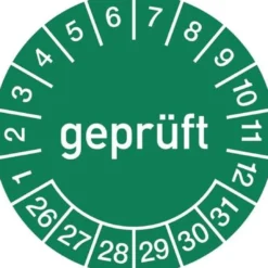 Mehrjahresprüfplakette D.15mm gepr.2026-2031 Folie Btl.a 100 St.