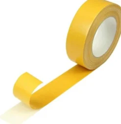 Messeklebeband doppelseitig Breite 38mm L.25m S.250µ gelb Baumwollzellgewebe
