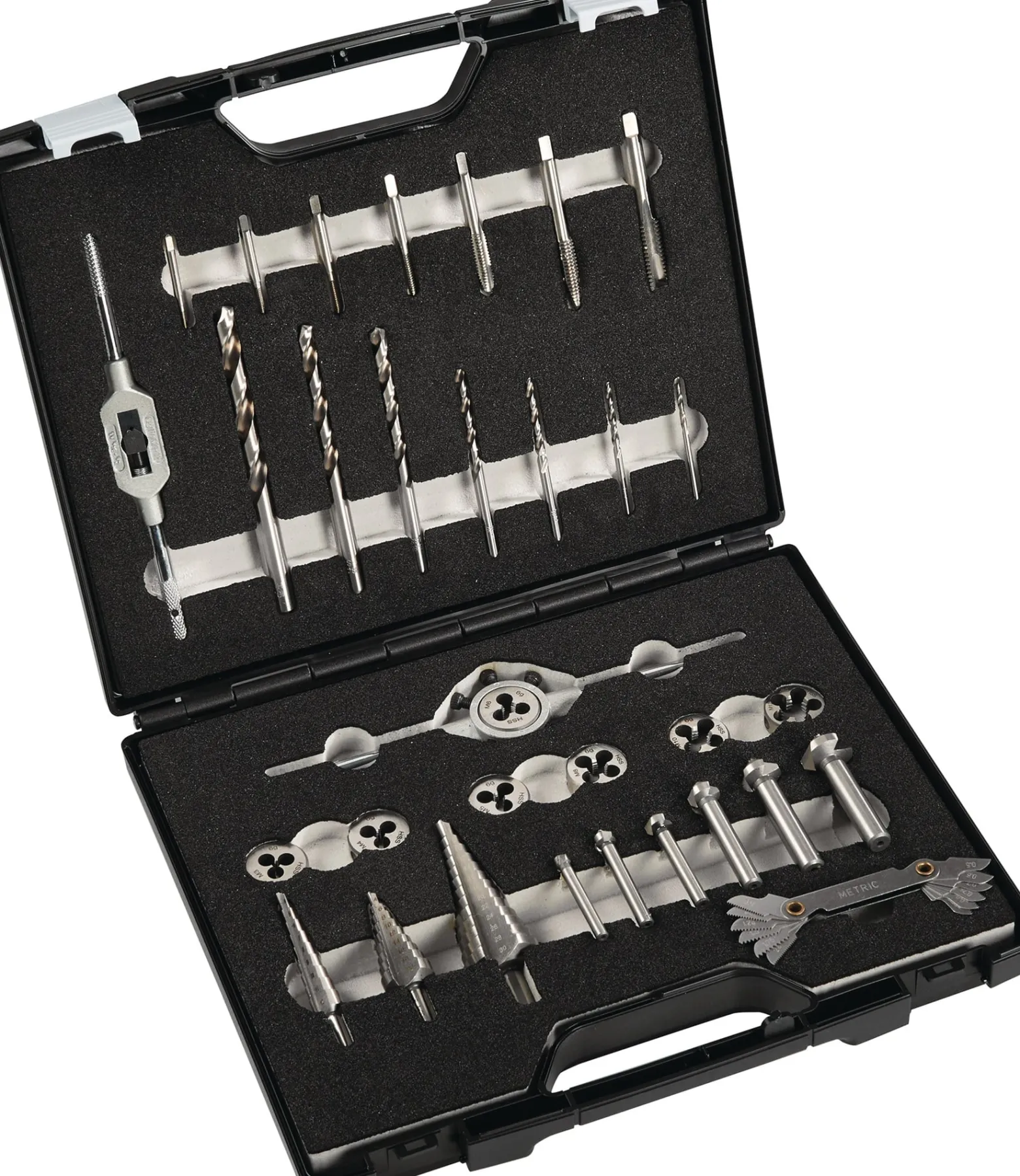 Metallbearbeitungssatz M3-M12 33-tlg.HSS Ku.-Koffer TECWERK