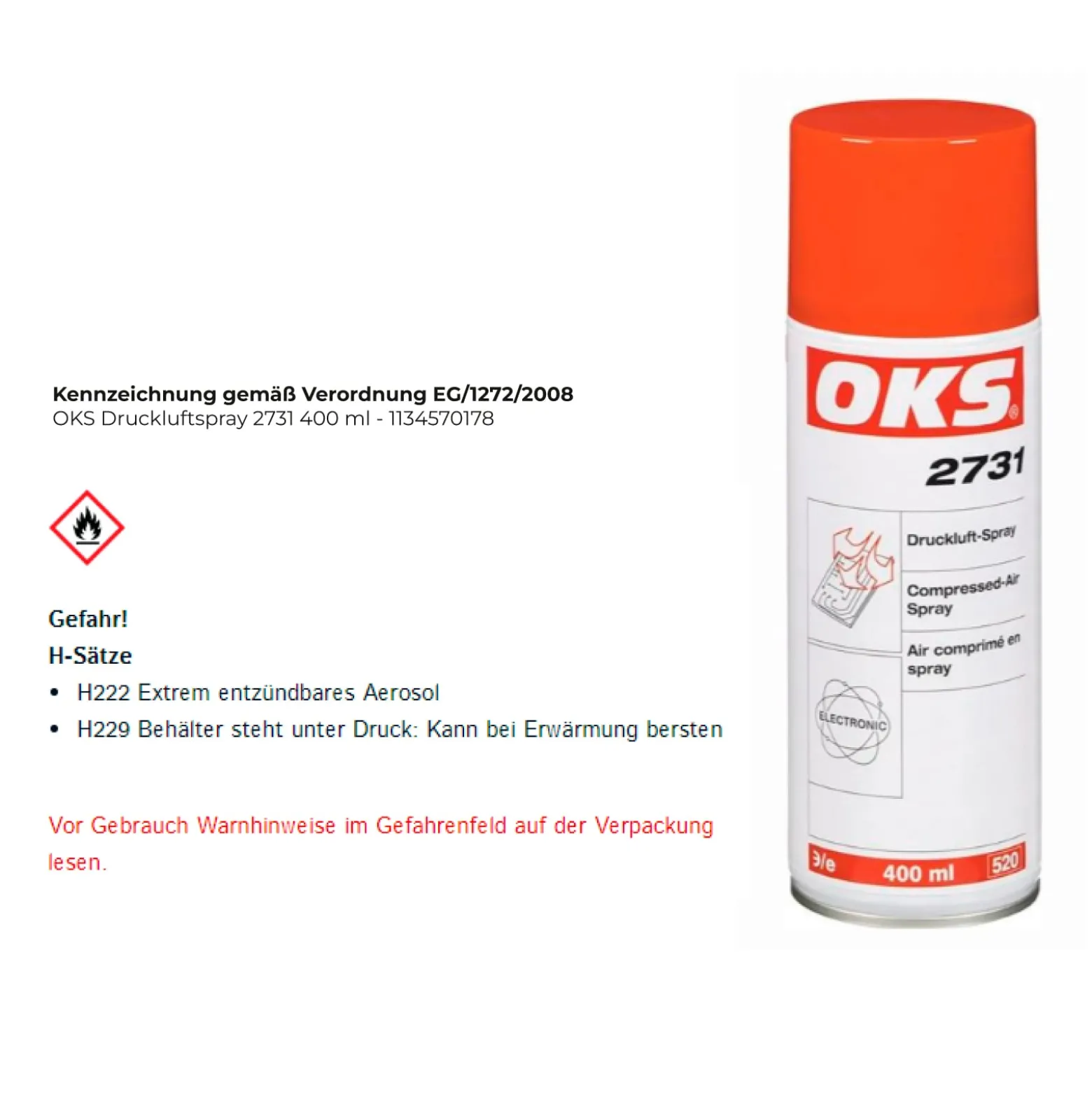 OKS Druckluftspray 2731 400 ml - 1134570178