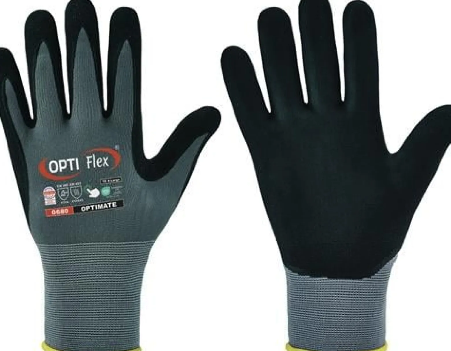 OPTIFLEX Handschuh OPTIMATE grau / schwarz EN 420 / EN 388 PSA II Gr. 7 - 0680-07H