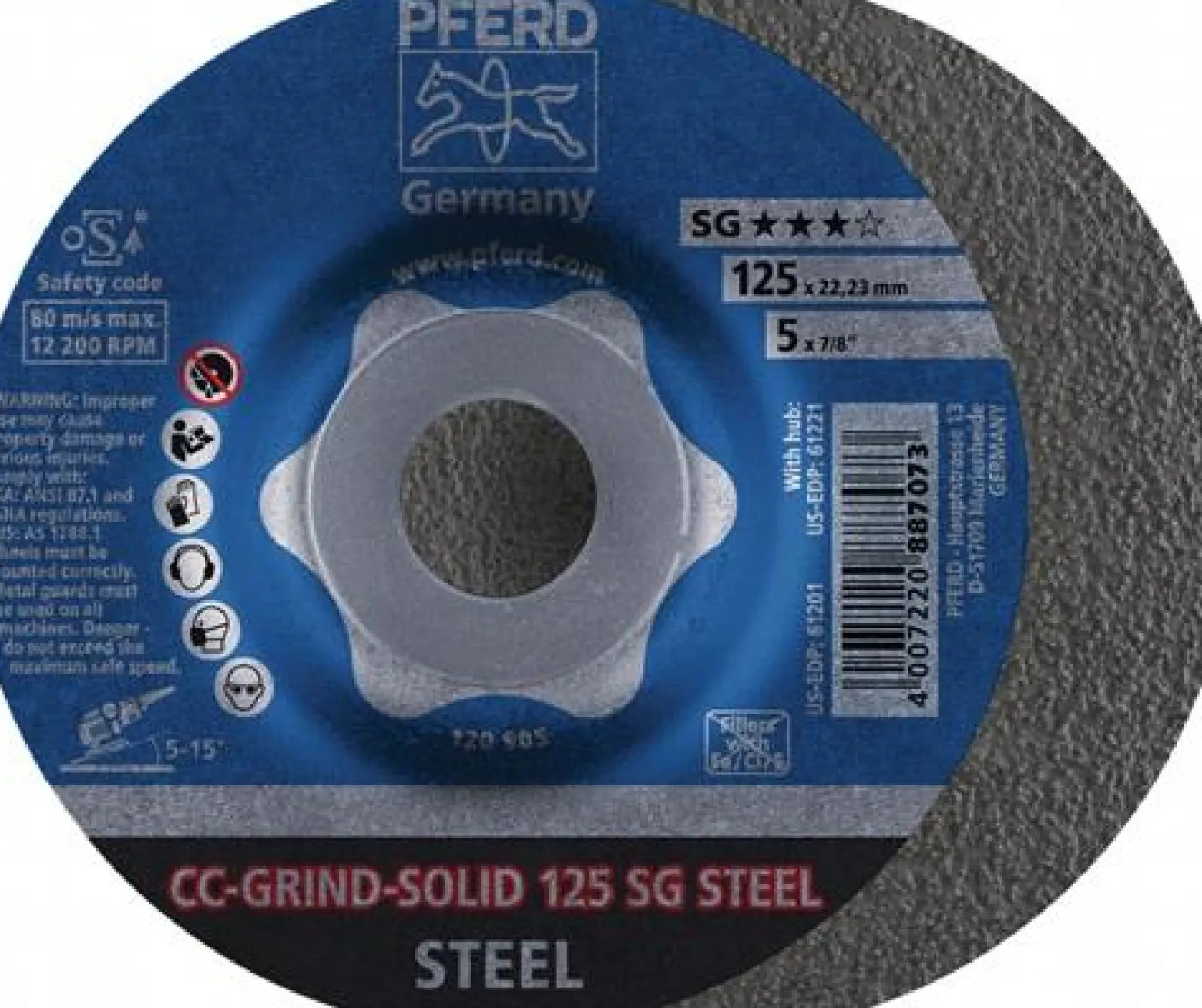 PFERD Schruppscheibe CC-GRIND-SOLID SG STEEL D 125 - 64185125